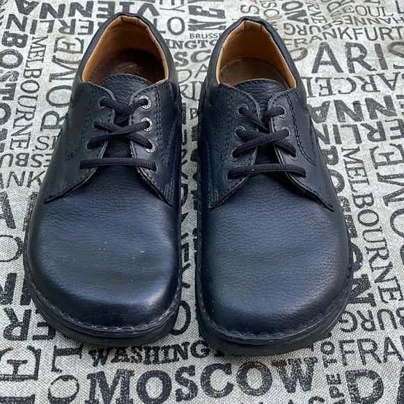 BIRKENSTOCK FOOTPRINTS ブラックシューズ24.5 Footprints by Birkenstock Mens Black Leather Lace Up Oxford